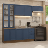 Combo completo de Cocina 270 cm Marrón/Azul Vik Madesa 05