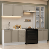 Combo completo de Cocina 270 cm Blanco/Crema Vik Madesa 06