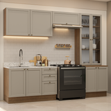 Combo completo de Cocina 270 cm Marrón/Crema Vik Madesa 06