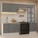 Combo completo de Cocina 270 cm Blanco/Gris Vik Madesa 06