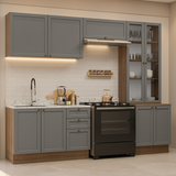 Combo completo de Cocina 270 cm Marrón/Gris Vik Madesa 06