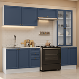 Combo completo de Cocina 270 cm Blanco/Azul Vik Madesa 06