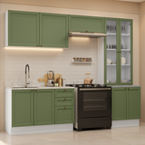 Combo completo de Cocina 270 cm Blanco/Verde Vik Madesa 06