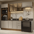 Combo completo de Cocina 270 cm Marrón/Crema Vik Madesa