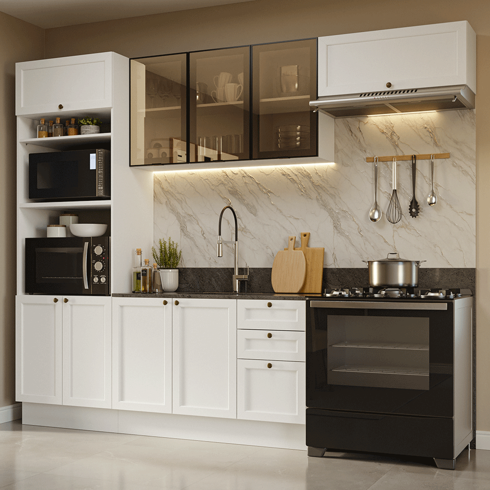 Combo completo de Cocina 270 cm Blanco Vik Madesa