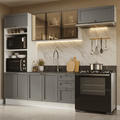 Combo completo de Cocina 270 cm Blanco/Gris Vik Madesa