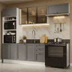 Combo completo de Cocina 270 cm Blanco/Gris Vik Madesa