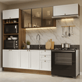 Combo completo de Cocina 270 cm Marrón/Blanco Vik Madesa