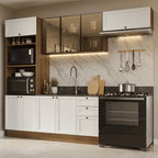 Combo completo de Cocina 270 cm Marrón/Blanco Vik Madesa