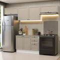 Combo completo de Cocina 280 cm 6 Puertas 3 Cajones Sin Mesada Blanco/Crema Vik Madesa