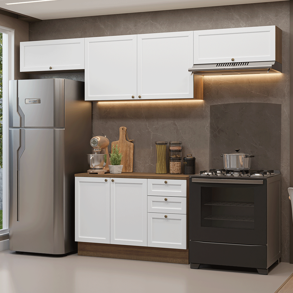 Combo de Cocina 280 cm Vik Marrón/Blanco 01