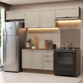 Combo completo de Cocina 280 cm 6 Puertas 3 Cajones Sin Mesada Marrón/Crema Vik Madesa