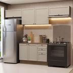 Combo completo de Cocina 280 cm 6 Puertas 3 Cajones Sin Mesada Marrón/Crema Vik Madesa