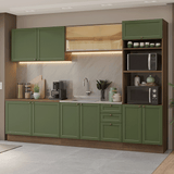 Combo de Cocina 310 cm Vik Marrón/Verde 01