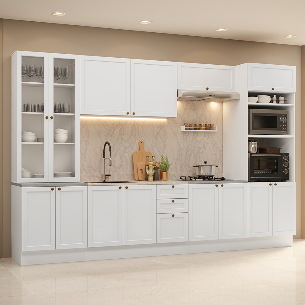 Combo completo de Cocina 340 cm Blanco Vik Madesa 01