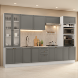 Combo completo de Cocina 340 cm Blanco/Gris Vik Madesa 01