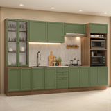 Combo completo de Cocina 340 cm Marrón/Verde Vik Madesa 01