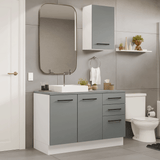 Vanitory 120cm 3 Puertas 3 Cajones Blanco/Gris Agata 01