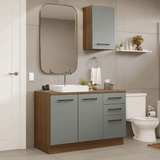 Vanitory 120cm 3 Puertas 3 Cajones Marrón/Gris Agata 01