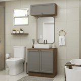 Vanitory 80cm 3 puertas Marrón/Gris Vik 02