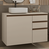 Vanitory Flotante Bajo 100cm 1 Puerta 3 cajones Crema Nice 03