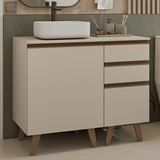 Vanitory 100cm 1 Puerta 3 Gavetas Crema Nice 04