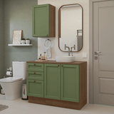 Vanitory 110cm 3 cajones 3 puertas Marrón/Verde Vik 01