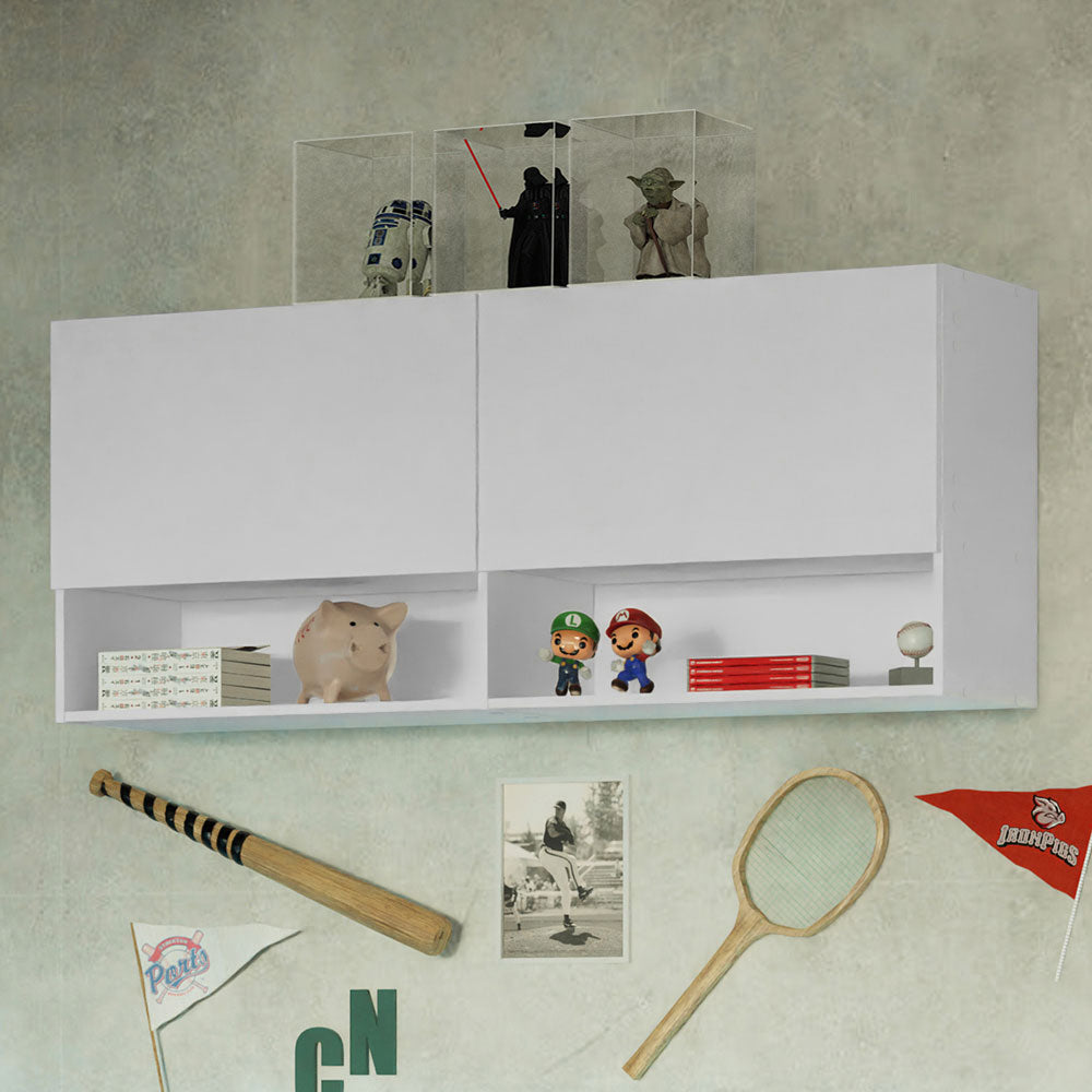 Alacena para Dormitorio con Nicho y Repisa 120 cm Blanco Madesa