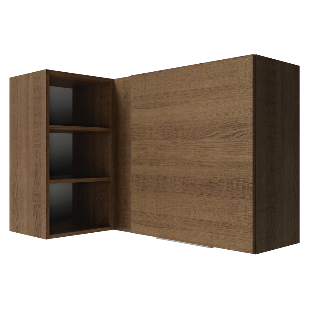 Alacena Esquinera para Dormitorio 1 Puerta y 3 Nichos Marrón Neo Madesa