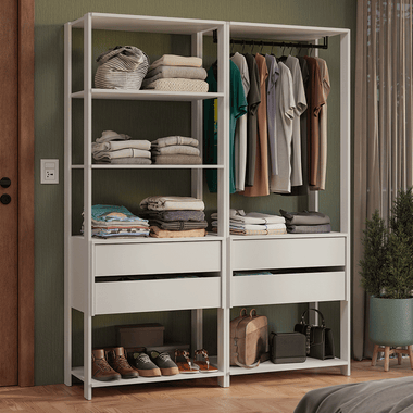 Placard Abierto 140 cm 4 Cajones Blanco Valencia Madesa