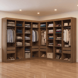 Placard Closet Esquinero 522 cm 8 Cajones Marrón Venus Madesa