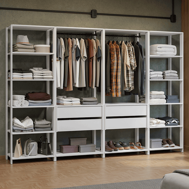 Placard Abierto 258 cm 4 Cajones Blanco Valencia Madesa