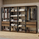 Placard Ropero Modulado Valencia 4 Cajones 258cm Marrón/Negro 02