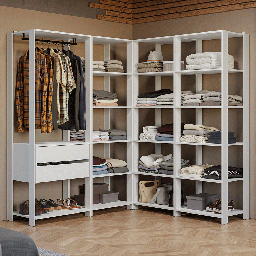 Placard Modulado 247 cm 2 Cajones Valencia Blanco