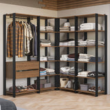 Placard Modulado 2 Cajones 247 cm Marrón/Negro Valencia