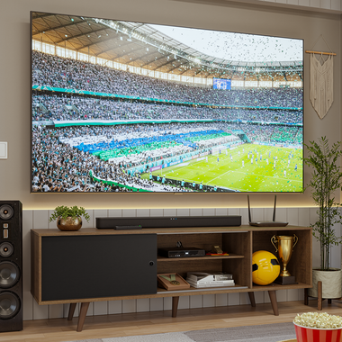 Rack para TV hasta 80 Pulgadas 160 cm 1 Puerta Con Patas Torino Marrón/Negro Madesa