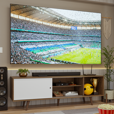 Rack para TV hasta 80 Pulgadas 160 cm 1 Puerta Con Patas Torino Marrón/Blanco/Marrón Madesa