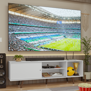 Rack para TV hasta 80 Pulgadas 160 cm Con Patas Torino Blanco/Marrón Madesa