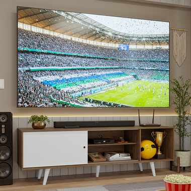 Rack para TV hasta 80 Pulgadas 160 cm 1 Puerta Marrón/Blanco Torino Madesa