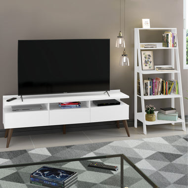 Rack para TV Londres hasta 65 Pulgadas 221 cm y estantería Blanco Madesa