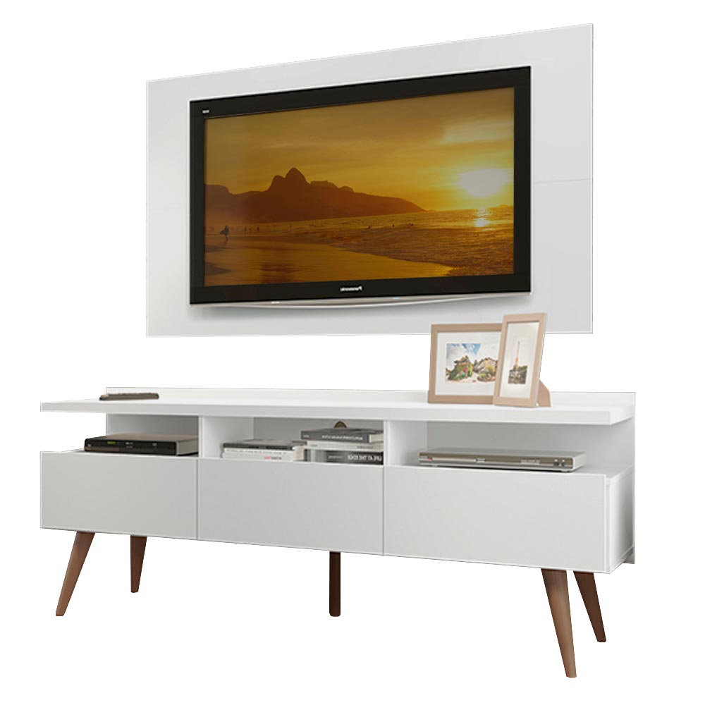 Rack para TV Madesa Londres con Panel de TV hasta 55 Pulgadas Blanco