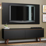 Rack Madesa Le Mans con Panel para TV hasta 55 Pulgadas 2 Puetas Negro