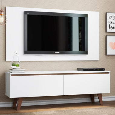 Kit Rack y Panel de TV hasta 55 Pulgadas 136 cm 2 Puertas Blanco Le Mans Madesa