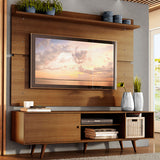 Rack Madesa Dubai con Panel para TV hasta 65 Pulgadas con Patas Marrón