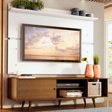 Rack Madesa Dubai con Panel para TV hasta 65 Pulgadas con Patas Marrón/Blanco