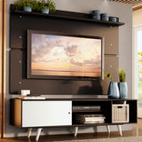 Rack Madesa Dubai con Panel para TV hasta 65 Pulgadas con Patas Negro/Blanco
