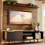 Rack Madesa Dubai con Panel para TV hasta 65 Pulgadas con Patas Negro/Marrón