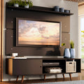 Rack Dubai con Panel de TV hasta 65 Pulgadas 160 cm con Patas Negro/Marrón Madesa