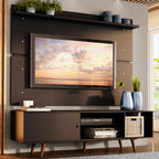 Rack Dubai con Panel de TV hasta 65 Pulgadas 160 cm con Patas Negro/Marrón Madesa