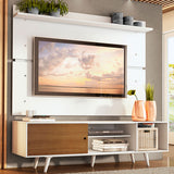 Rack Madesa Dubai con Panel para TV hasta 65 Pulgadas con Patas Blanco/Marrón